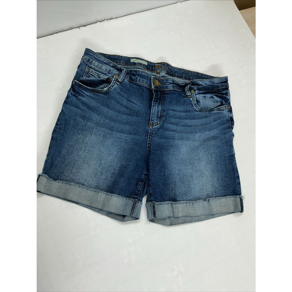 Dark Blue Denim Cuffed Women’s Shorts